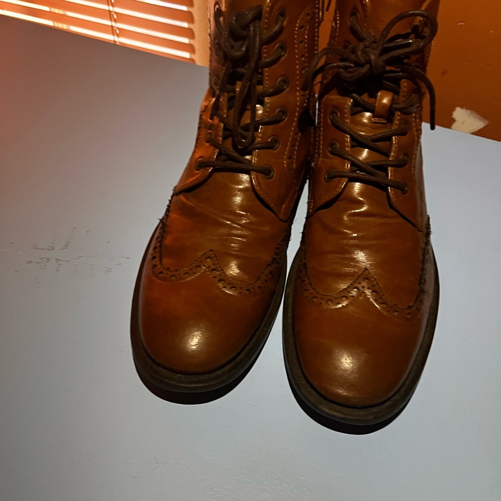 Men's Brown Leather Brogue Boots